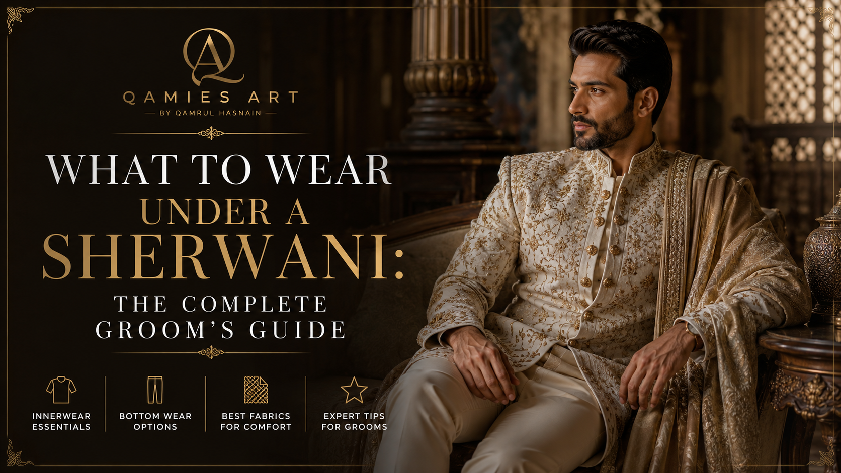 What to Wear Under a Sherwani: The Complete Groom’s Guide by Qamies Art