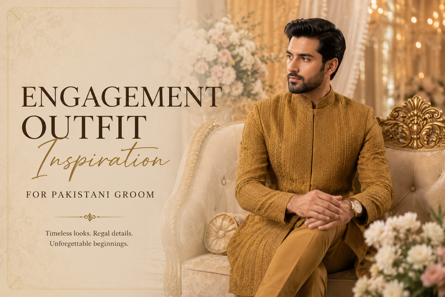 Engagement outfit inspiration for Pakistani Groom
