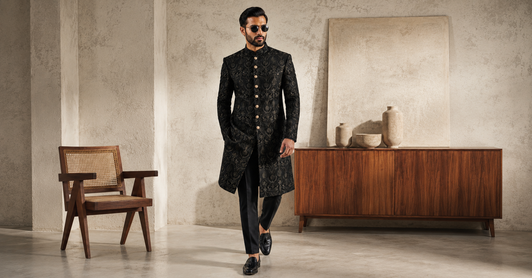 The Timeless Elegance of Qamies Art Sherwani ⭐