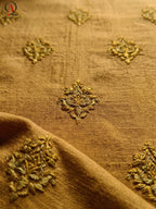 Mustard Fancy Embroidered Kurta for Men | All-Over Machine Booti Design Kurta Pajama for Wedding & Festive Wear