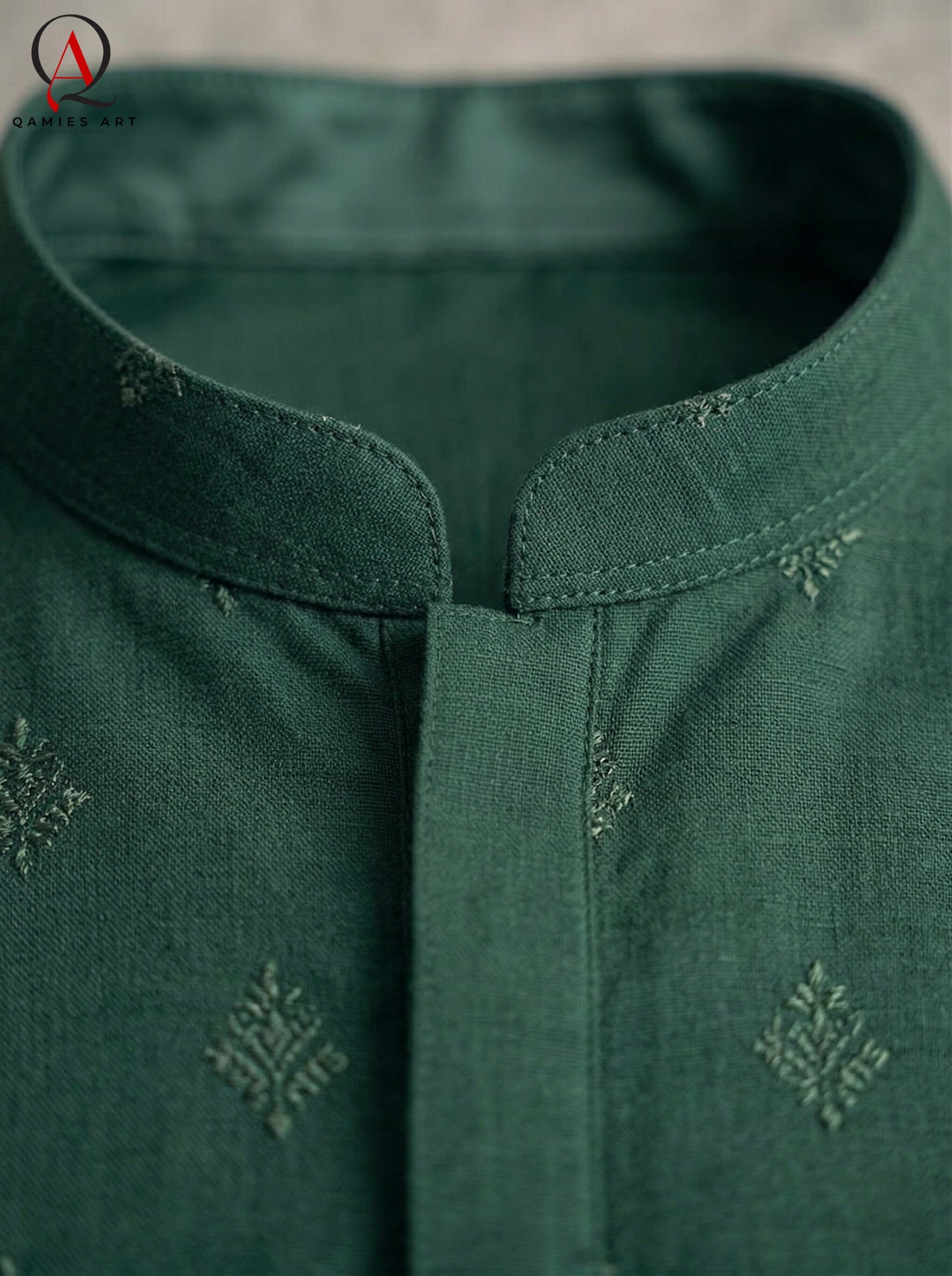Bottle Green Fancy Embroidered Kurta for Men | All-Over Machine Booti Design Kurta Pajama for Wedding & Festive Wear