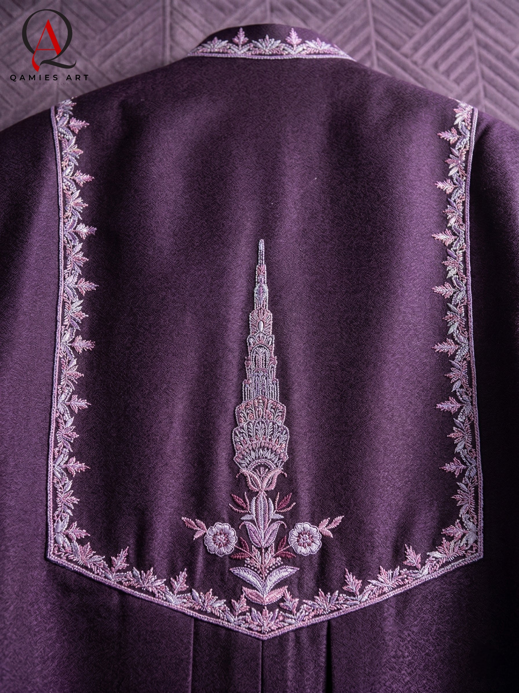 Purple Prince Coat with Handcrafted Embroidery & Matching Pants | Wedding & Formal Wear Prince Coat Style Outfit