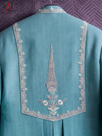 Turquoise Green Prince Coat with Handcrafted Embroidery & Matching Pants | Wedding & Formal Wear Prince Coat Style Outfit