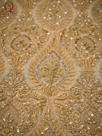 Golden Embroidered Sherwani with Resham & Sequin Work | Premium Wedding Groom Sherwani with Inner Suit