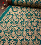 Royal Green Jamawar Waistcoat with Golden Thread Embroidery