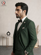 Qamies Art Emerald Green 3 Piece Suit Coat Pant
