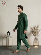 Green Embroidered Kurta Trouser Set