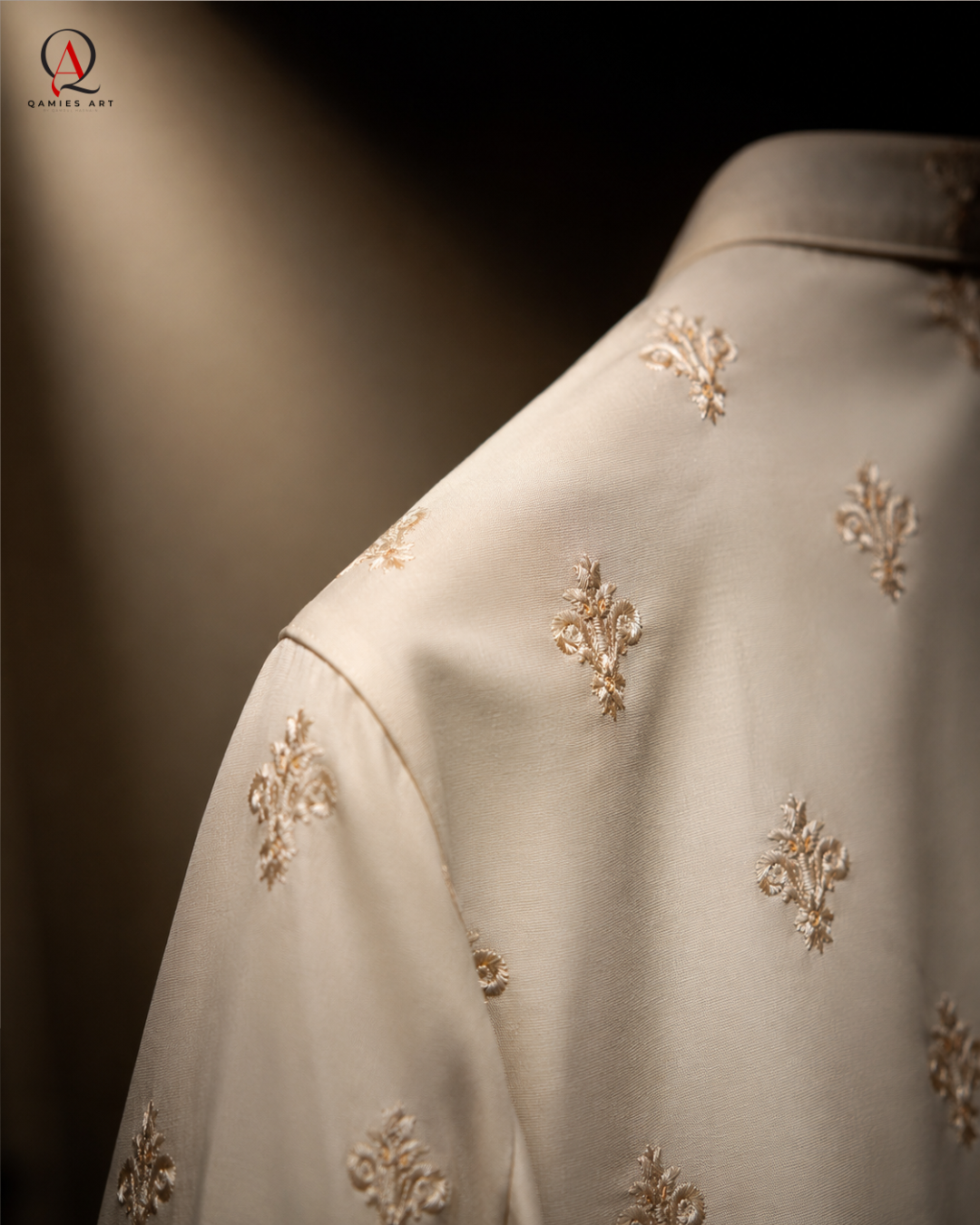 Premium Cotton Silk Embroidered Kurta Pajama with Motif Detailed Embroidery