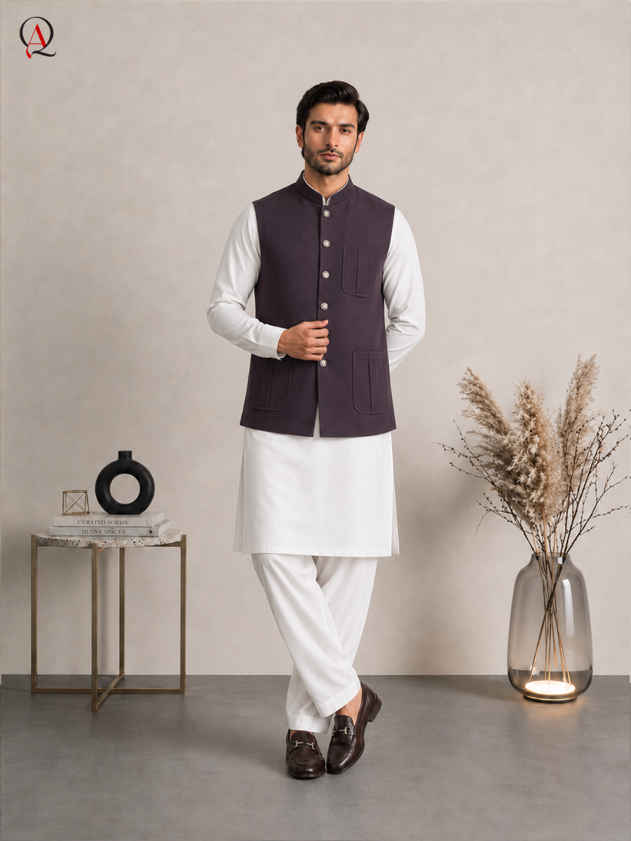 Imperial Suiting Fabric Purple Waistcoat