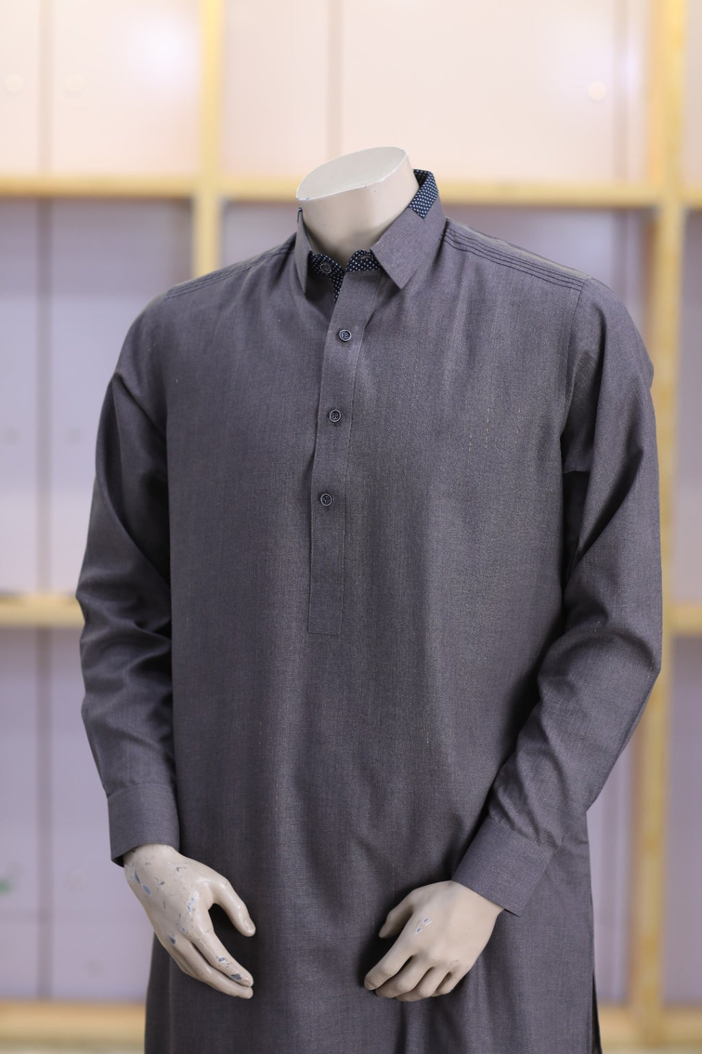 Stone Grey Shalwar Kameez