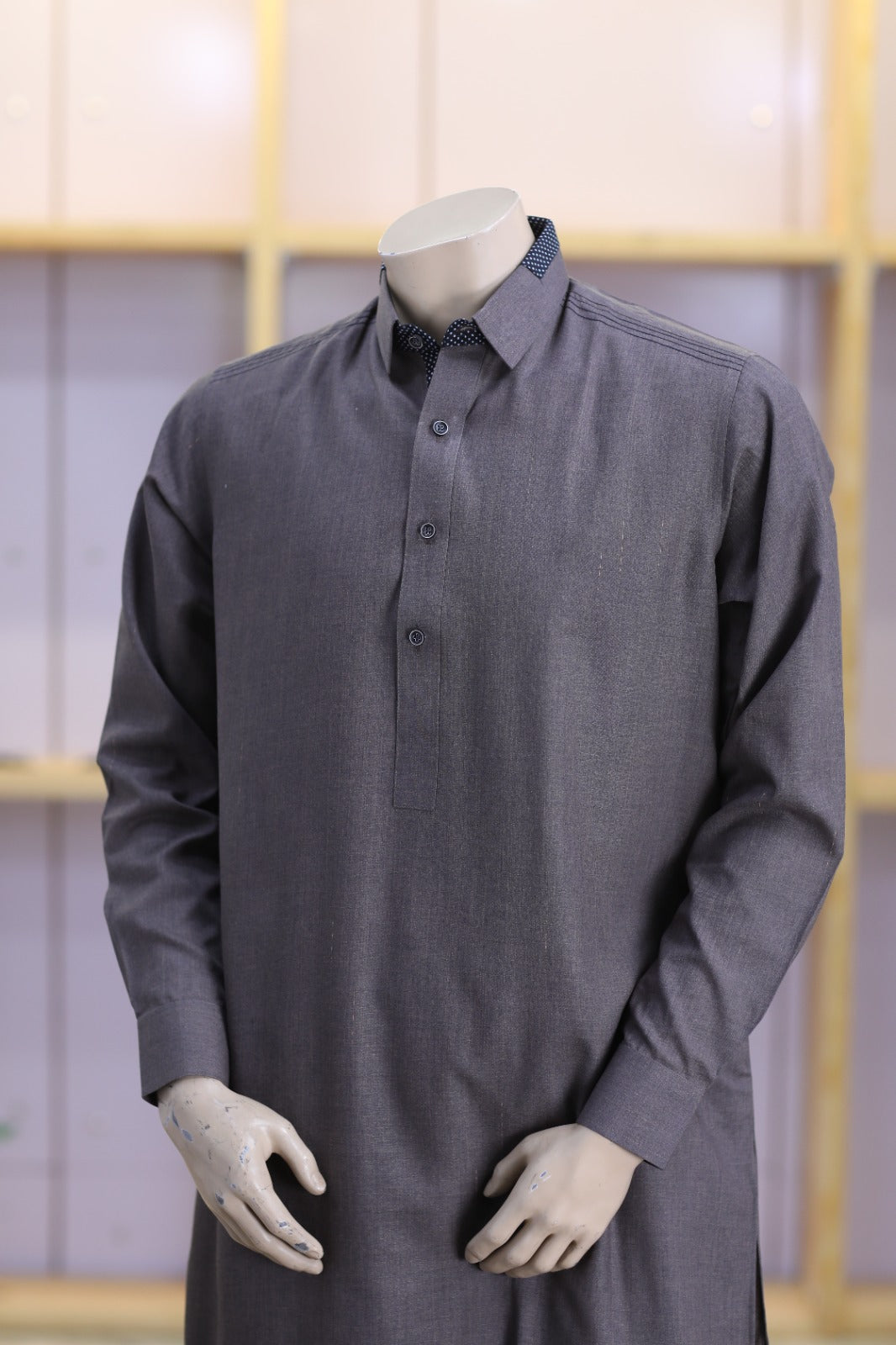 Stone Grey Shalwar Kameez
